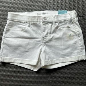 White Women's Jean Shorts - Classic Cuffed Denim